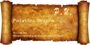 Palaticz Urzula névjegykártya